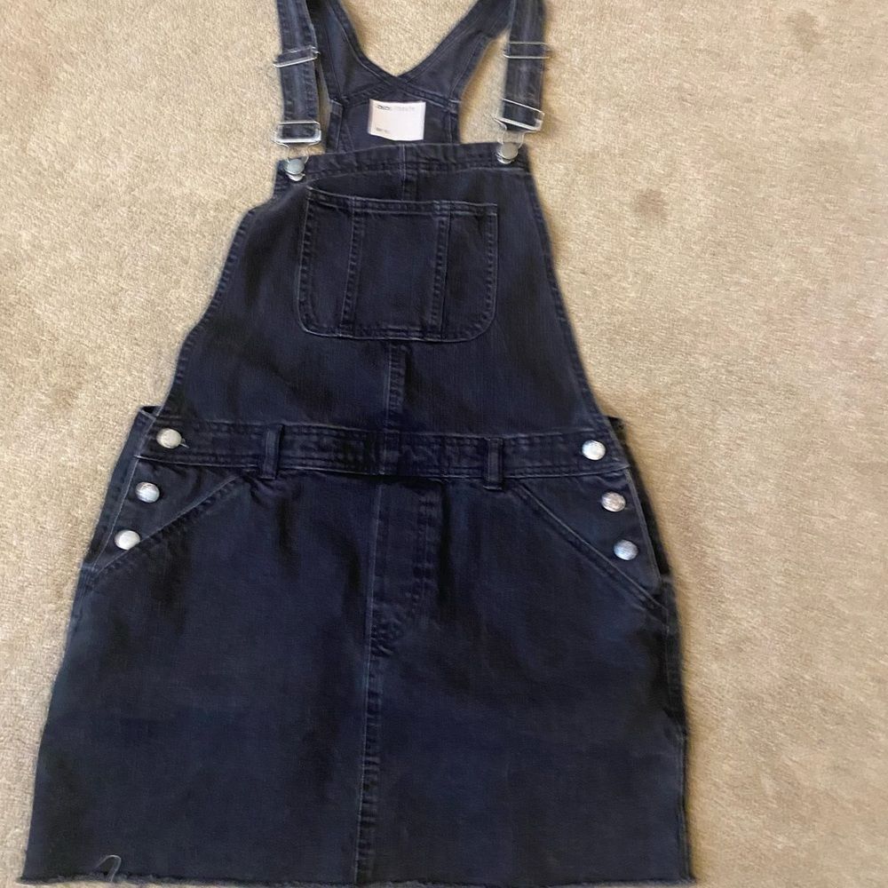 ASOS Black Denim Overall Dress Size 10